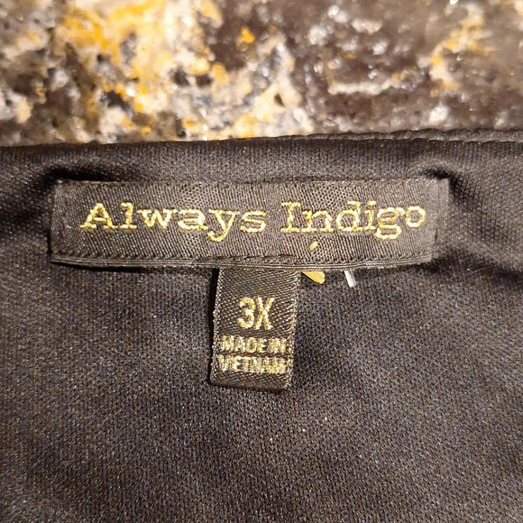 C womens Always Indigo solid black stretch lined plus size top 3X NWT - Picture 3 of 6